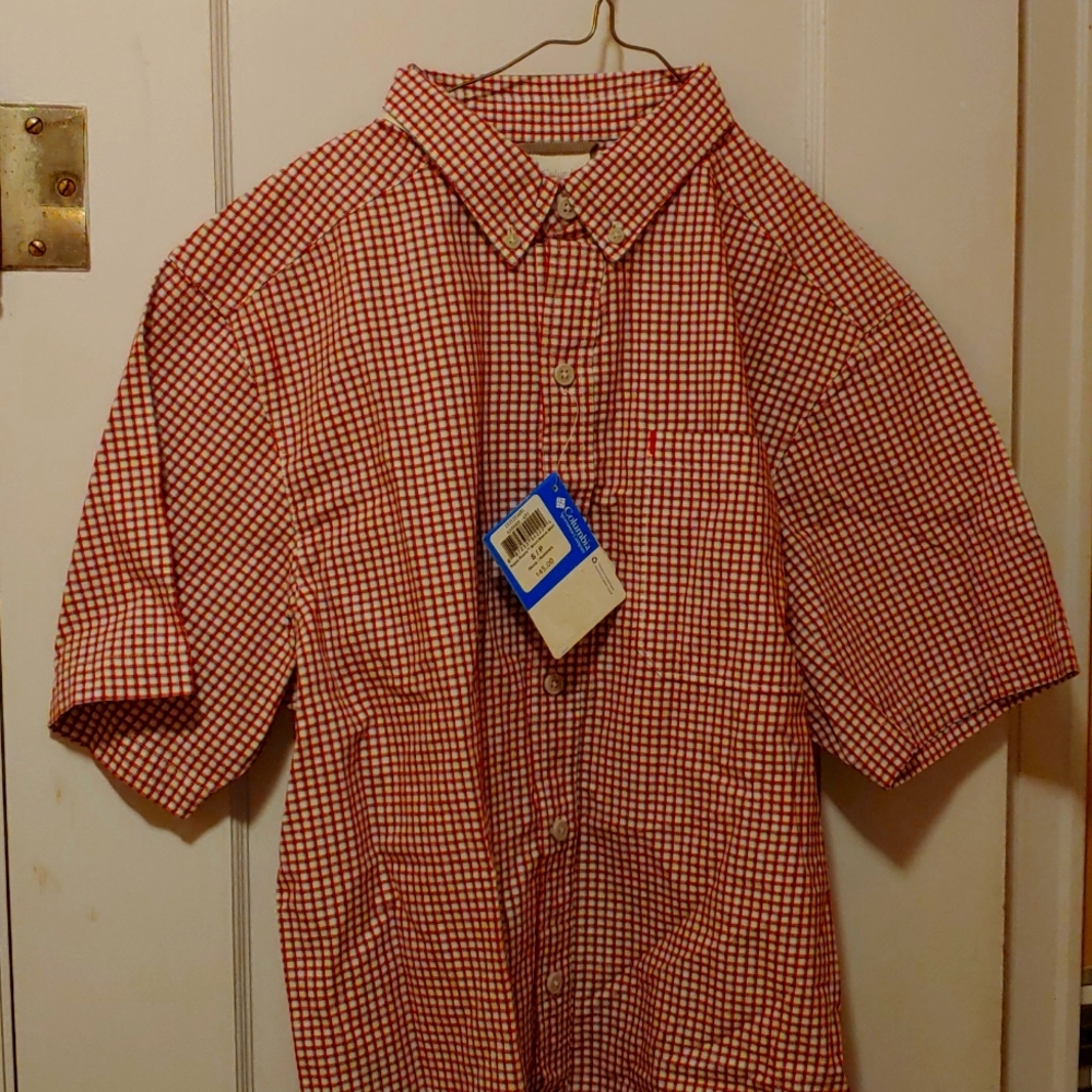 New Men's Columbia Oxford Shirt Short Sleeve Small